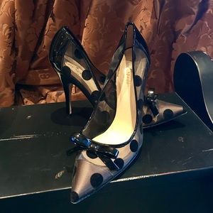 Kate Spade mesh polka dot heels